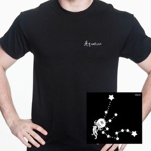 Unisex cotton tee AQUARIUS with FREE STICKER